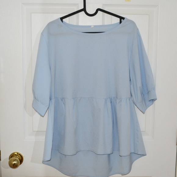 Baby blue high low babydoll blouse SHEIN - Picture 3 of 4